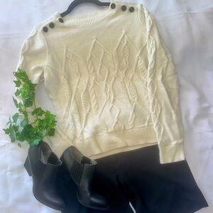 Cream Cable Knit Sweater